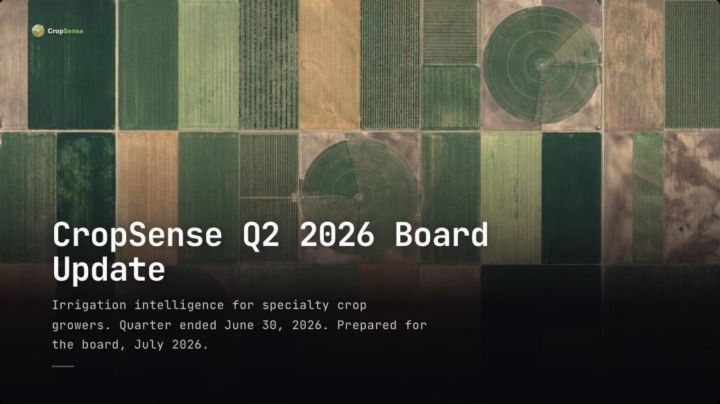 CropSense deck title slide