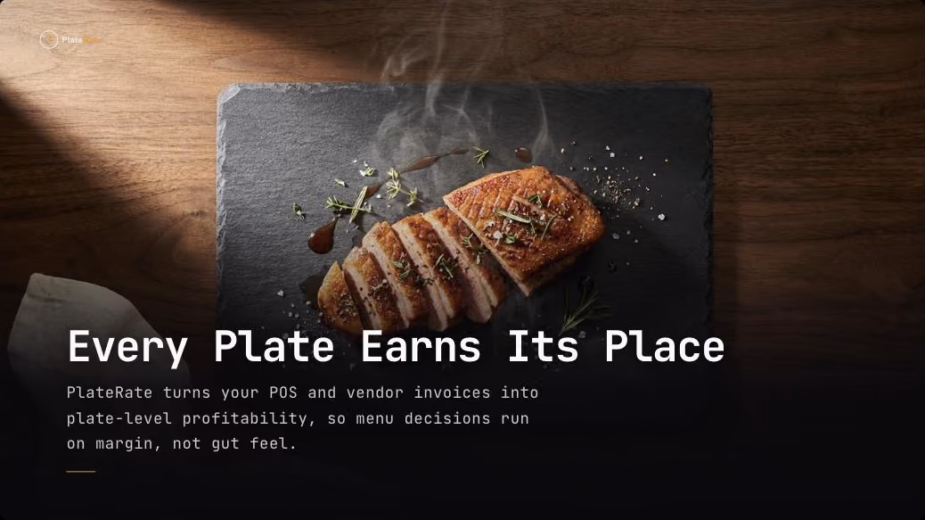 PlateRate deck title slide